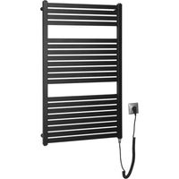 Aqualine Scaldasalviette - Scaldasalviette Tondi-E 60x97 cm, 400 W, nero opaco DE466T