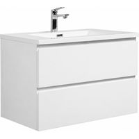 Badezimmer Badmöbel-Set Angela 80cm - Hochglanz Weiß - Unterschr