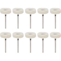 10 pièces Têtes de Polissage Dentaire en Laine Felt Mandrin Acier Inoxydable pour Meulage
