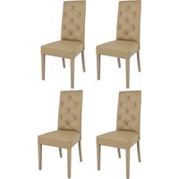 Tommychairs 4 Chantal chairs in beech, seat in cappuccino faux leather