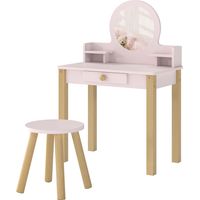 AIYAPLAY Set Postazione Trucco Trucco Bambina 3-6 Anni con Sgabello, Rosa