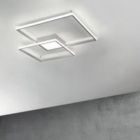 Plafoniera DOWEL 55x7 cm in metallo verniciato Silver