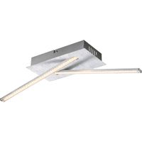 Plafoniera cristalli soggiorno luce argento metallizzato plafoniera moderna, LED 12W 840Lm bianco caldo, L 48 cm
