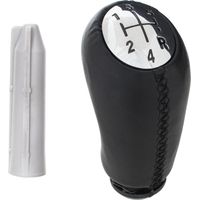 Pommeau de levier de vitesses Renault Modus 5 vitesses en cuir noir et chrome + adaptateur / kit de 2 pièces