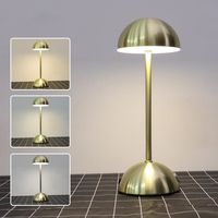 Lampe de Bureau Tactile Chevet LED - OEMG - Trois Niveaux de Gradation - Rechargeable en Métal - Or