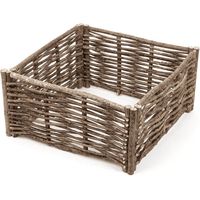 Fioriera in legno di nocciolo intrecciato – Rustica e naturale - 75 x 30 x 30 cm