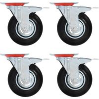 vidaXL Roulettes pivotantes avec double frein 4 pcs 125 mm
