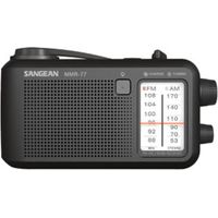 Sangean MMR-77 Radio per esterni FM, AM Radio di emergenza Manovella, antispruzzo , torcia elettrica , ricaricabile Ner