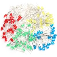 Pack 100 Led 3mm dip, Colores, 5 colores , 20 de cada color,blanco,rojo,verde,azul y amarillo