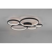 Rondo Deckenleuchte 5 Kreise Led Dimmbar Schwarz L59 cm Trio Beleuchtung