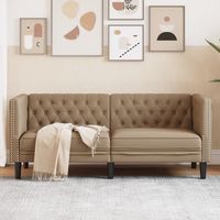 Canapé-Sofa à 2 places Chesterfield cappuccino similicuir