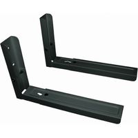 TM Support mural pour micro-ondes Electron, rails extensibles de 33cm à 48cm, jusqu'à 35kg, en acier, couleur noire