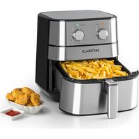 Klarstein Airfryer Friteuse à air chaud, multifonction, cuisson sans huile , Friteuse électrique, thermostat & minuterie , 5,4L , Friteuse sans huile, 1700W inox