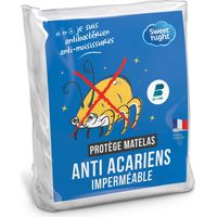 Sweet Night – Protège-matelas imperméable 90x200 cm – Alèse anti-acariens en bouclette éponge coton – Silencieux et respirant