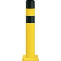 Bolardo de protección tamaño XL negro y amarillo para