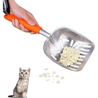 Grande pelle à litière pour chat, pelle à litière pour chat, pelle à litière pour chat en métal, pelle à litière pour chat en métal robuste avec support