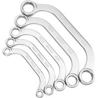 FTVOGUE Jeu de Clés à Double extrémité Demi-lune, Kit de Clés Métriques en Acier au Chrome Vanadium 8-22 Mm, Levier D'inversion à Double Canal pour L'entretien Mécanique, la Réparation.