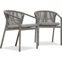 GAMBI - Conjunto de 2 sillones de jardín - Gris antracita - REMARQUABLE