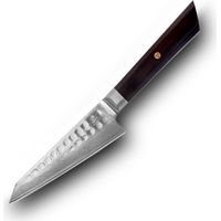 Coltello Petty Dalla collezione "BUNKA Ladies" con lama 13,3 cm in acciaio inox Damasco ad alto tenore di carbonio AUS-10 e manico Legno de Ebano in scatola Bamboo