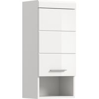 Scout Badschrank Wandhängend 1 Tür, 1 Regal Weiß hochglanz, weiß.
