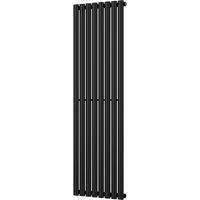 Omeara - Black Designer Radiator H1600mm x W464mm Single Panel - Feet Included