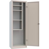 Porte d'armoire à balais métallique polyvalente 4 étagères serrure Mopp