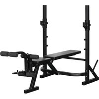 Banco de pesas musculación multifuncional altura ajustable 3 niveles fitness cuerpo completo 175x98x130 cm Noir