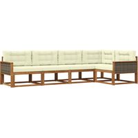 vidaXL Outdoor Sofa Set 5 pcs Natural and Cream