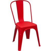 Chaise Mod. Urbaine Industrielle en Polypropylène Rouge Pizzeria Bar Restaurant