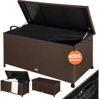 Rattan garden storage box brown 117x53x60 cm