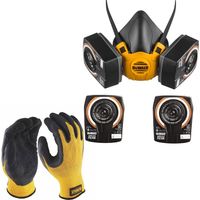 Dewalt A2P3 Medium Half Mask Respirator Face Mask + Extra A2P3 Filters + Gloves