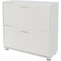 Shoe Cabinet White Gloss Hallway Living Home Furniture Storage Organiser Unit