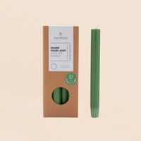 Set de 10 bougies cierges matcha 20 cm