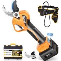 40mm Forbici Potatura a Batteria con Antitaglio, Professionali 21V 4Ahx2 Cesoi a Batteria Per Potatura, 1050W Forbice Elettrica Per Potatura per Vigneto e Uliveto PRU-40