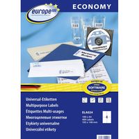 Europe 100 ELA024 Etichetta universale 105 x 148.5 mm Carta Bianco 400 pz. A tenuta permanente Stampante a getto d'inch