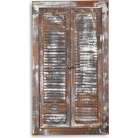 Mucola – Miroir mural shabby chic 70cm – Bois de paulownia – Charnières métalliques – Design rustique pour chambre et couloir