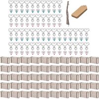 50 Sets d'Étiquettes Kraft pour Clés Cadeaux Invités Retour Baptême Mariage