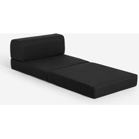 Fauteuil-lit pliable gain de place 2en1 en tissu Betty - Noir