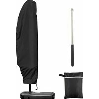 royaluxe -Housse de Protection pour Parasol Deporte 3m 4m, Housse de Parasol Déporté avec 1,4m de Long Fermeture éclair, Protection pour Parasol Deporte avec Tige Télescopique housse de protection, 28