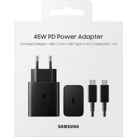 Chargeur Samsung 45W avec câble USB-C vers USB-C chargeur original EP-T4511- noir