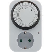 Zenitech – Programmateur mécanique quotidien blanc – Prise programmable 3680W – Tension 230V – Sûreté enfants et interrupteur intégré