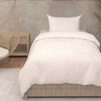 Parure housse de couette 3D microfibre 140x200 cm MAYA blanc, par Soleil d'Ocre