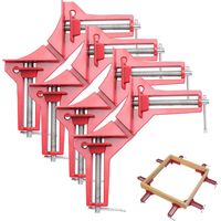 Morsetto ad angolo retto da 90 gradi, 4 pezzi, set di morsetti angolari regolabili per lavorazione del legno per saldatura di carpenteria a cuneo con cornice multipla