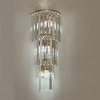 Applique Murale Cristal Moderne Nordique, E14 Lampe Murale Dorée Luxueux pour Chambre Salon Couloir Escalier, Maison Décoration Elégante - 3 Niveaux