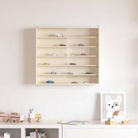 vidaXL Wall Display Case with Shelf Beige 60 x 8.5 x 54 cm Plywood
