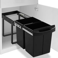 Vidaxl – Poubelle automatique 48 L – 2 compartiments amovibles – Couvercle ABS à fermeture douce – Dimensions 51,8 x 34 x 41,3 cm