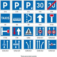 PANNEAUX ROUTIER - SIGNAUX D'INDICATION - TYPE C - C24BEX2 - 350 x 350 mm