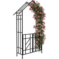 Rose Arch With Double Gate - Lockable Pointed Roof