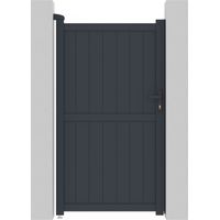 Habitat Et Jardin – Portillon aluminium Maurice 101.2 x 180.9 cm – Anti-UV – Anti-rouille – 1 porte avec serrure et poignée – Design plein pour intimité