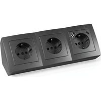 MCPOWER Steckdosenblock Flair, 3-fach, 16A/250V, 1xUSB-C, 1xUSB-A